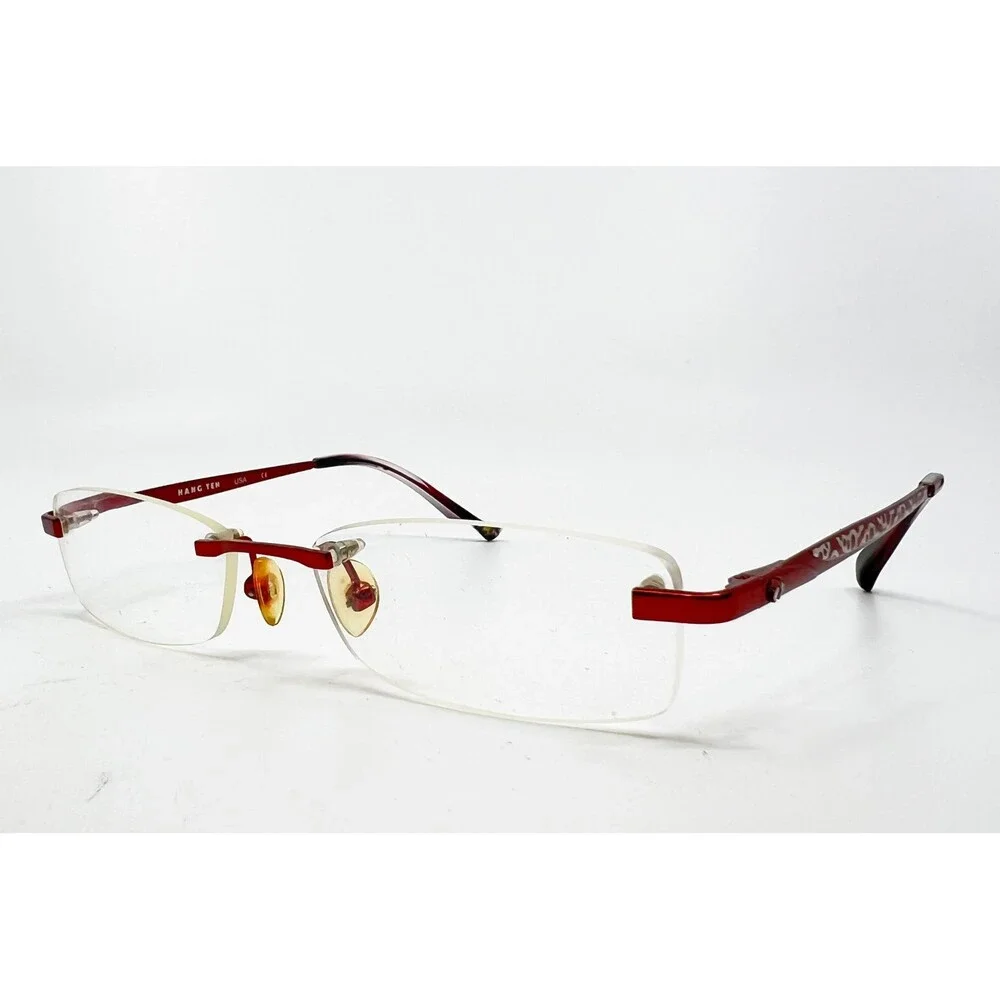 Hang Ten Eyeglasses Womens Red Rimless HT1249 06D 52-18-138